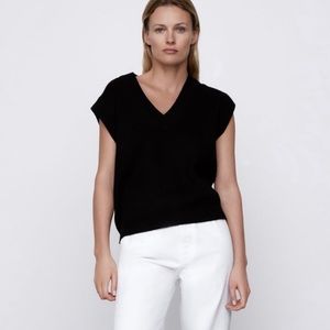 Zara black knit sweater vest